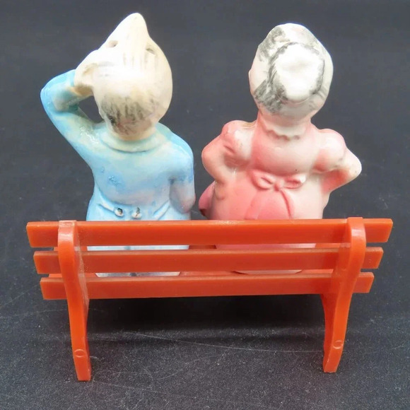 Enesco Salt & Pepper Old Couple Shakers Once More For Old Times Sake Vintage - Picture 3 of 6